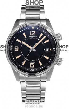 Jaeger LeCoultre Polaris Date Black Dial Steel Strap 1:1 Mirror Replica Watch 42MM