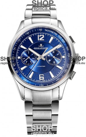 Jaeger LeCoultre Polaris Chronograph Stainless Steel Casing Blue Dial Swiss Replica Watch 