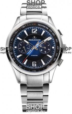 Jaeger LeCoultre Polaris Chronograph Stainless Steel Casing Blue Dial Swiss Replica Watch 