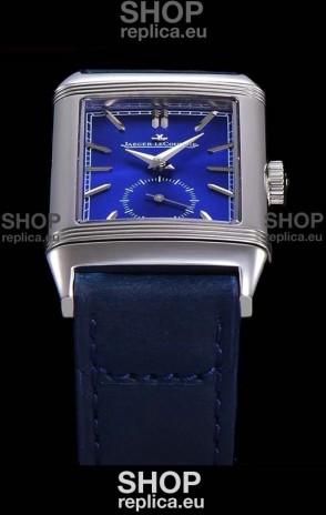 Jaeger LeCoultre Reverso Swiss Replica Watch in Steel Casing - Blue Dial 