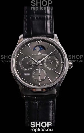 Jaeger LeCoultre Master Ultra Thin Perpetual Swiss Replica Watch in Grey Dial 