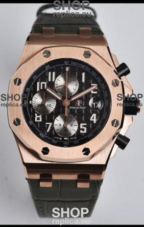 Audemars Piguet Royal Oak Offshore Black Dial Chronograph 1:1 Mirror Replica Watch - 904L Steel 