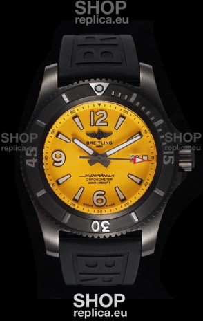 Breitling Superocean Automatic 46 Black Steel - Yellow Dial in DLC Coated Casing 