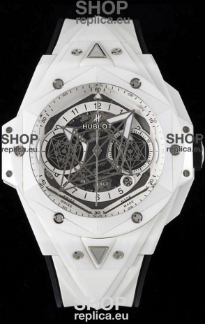 Hublot Big Bang UNICO Sang Bleu II White Ceramic 1:1 Mirror Quality Swiss Replica Watch 