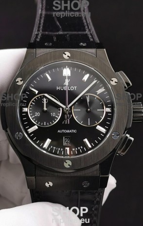 Hublot Classic Fusion Chronograph Ceramic Casing/Bezel Black Dial 1:1 Mirror Replica Watch 