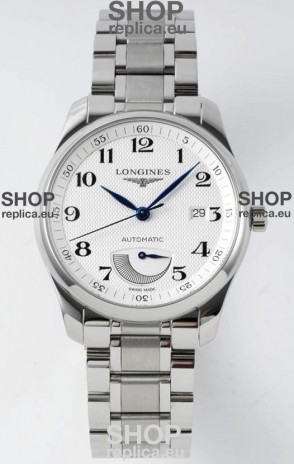 Longines Master Collection Automatic Power Reserve White Dial Swiss Replica Watch Steel Strap