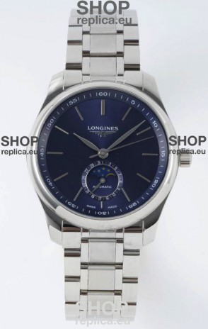 Longines Master Collection Automatic Moonphase Blue Dial Swiss Replica Watch Steel Strap