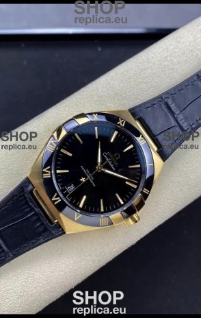 Omega Co-Axial Constellation 41MM 904L Rose Gold Steel Black Dial 1:1 Mirror Replica Watch