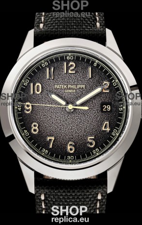 Patek Philippe Calatrava 5226G-001 904L Steel 1:1 Mirror Replica Watch Hybrid Leather/Canvas Strap