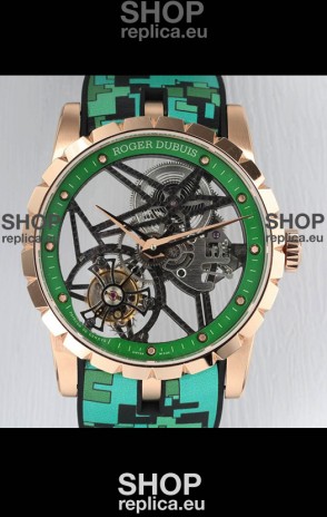 Roger Dubuis Excalibur Spider Flying Tourbillon Skeleton Rose Gold Casing 42MM 1:1 Mirror Swiss Watch