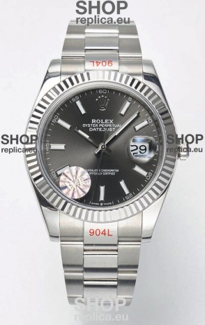 Rolex Datejust Cal.3235 Movement Swiss Watch 1:1 Mirror Replica 904L Steel 41MM - Grey Dial 