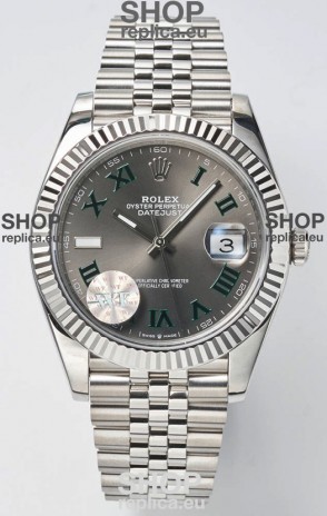 Rolex Datejust Cal.3235 WIMBLEDON Swiss Watch 1:1 Mirror Replica 904L Steel 41MM - Grey Dial 