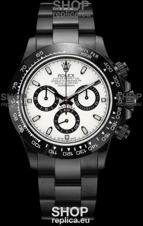 Rolex Daytona Blaken 1:1 Swiss Mirror Replica White Dial Cal.4130 Movement (WITH BOX) 