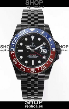 Rolex GMT Masters II REF.126710BLRO PEPSI BLAKEN Swiss Replica - 904L Steel in DLC Coating