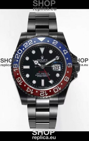 Rolex GMT Masters II REF.126710BLRO PEPSI BLAKEN Swiss Replica - 904L Steel in DLC Coating
