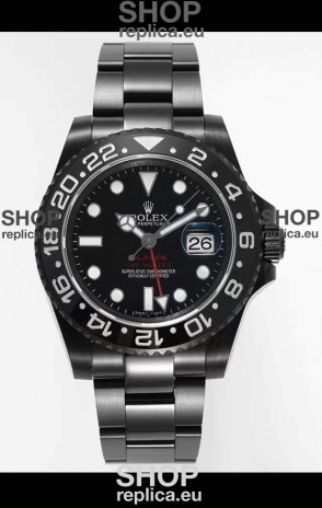 Rolex GMT Masters II REF.126710BLRO BLAKEN Swiss Replica - 904L Steel in DLC Coating