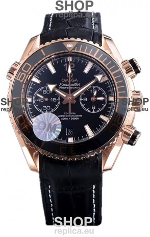 Omega Seamaster Planet Ocean 600M Sedna Gold Leather Strap 45.5MM 1:1 Mirror Replica Watch 