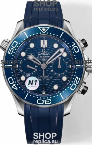 Omega Seamaster Co-Axial Master Chronograph Stainless Steel Blue Strap 44MM 1:1 Mirror Replica