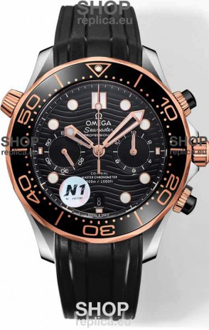 Omega Seamaster Co-Axial Master Chronograph Two Tone Black Dial 44MM 1:1 Mirror Replica