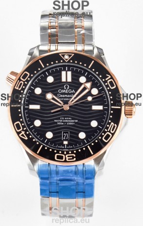 Omega Seamaster Super Clone 300M Master Chronometer Blue Swiss 2 Tone Watch
