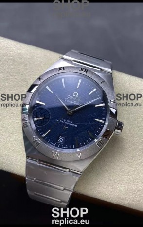 Omega Super Clone Co-Axial Constellation Stainless Blue Textured Dial Replica Watch