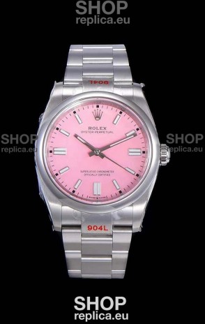 Rolex Oyster Perpetual REF#124300 41MM Cal.3230 Movement Swiss Replica Pink Dial 904L Steel 1:1 Mirror Replica Watch
