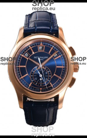 Patek Philippe 5205 Complications Moonphase Blue Dial 1:1 Mirror Swiss Replica Watch