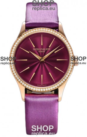 Patek Philippe Calatrava 4997 Ladies Rose Gold Pink Dial with Swiss Automatic Movement Watch