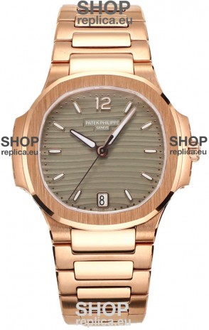 Patek Philippe Nautilus 7118R 35MM 1:1 Rose Gold Grey Dial 1:1 Mirror Replica Watch