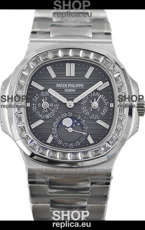 Patek Philippe Nautilus 5740 Perpetual Calendar Stainless Steel Grey Dial Swiss Replica Watch 