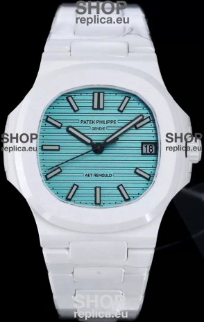 Patek Philippe Nautilus 5711 AET Remould White Ceramic Edition Green Dial Swiss Replica Watch