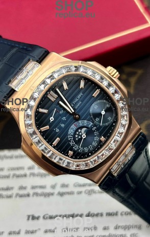 Patek Philippe Nautilus 5712R 1:1 Quality Swiss Replica Watch in Blue Dial Blue Strap