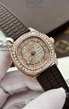 Patek Philippe Aquanaut 5062/450R-001 Rose Gold Diamonds Paved Swiss Replica Watch 