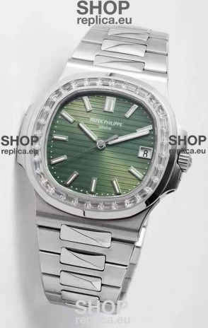 Patek Philippe Nautilus 5711/1A-014 1:1 Mirror Swiss Replica Watch in Green Dial 904L Steel 