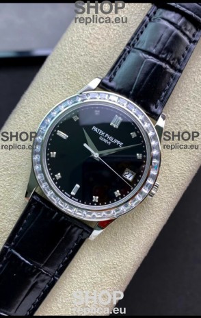 Patek Philippe Calatrava 5298P-012 in Black Dial 1:1 Mirror Replica 904L Steel Swiss Watch