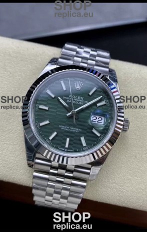 Rolex Datejust Cal.3235 Movement 1:1 Mirror Replica 904L Steel 41MM - Green Fluted Motif Dial