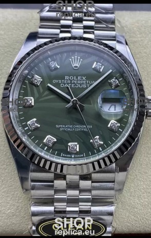 Rolex Datejust Cal.3235 Movement 1:1 Mirror Replica 904L Steel 36MM - Green Palm Motif Dial