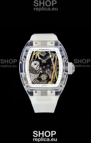 Richard Mille RM26-01 Tourbillon Panda Transparent Sapphires Casing Watch - Super Clone Replica