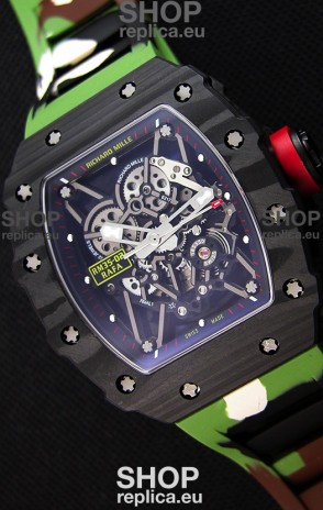 Richard Mille RM35-02 Rafael Nadal Forged Carbon Case with Camouflage Rubber Strap 