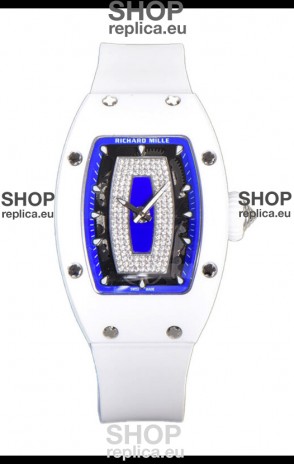 Richard Mille RM007 White Ceramic Blue Dial Automatic Superclone Swiss Replica Watch