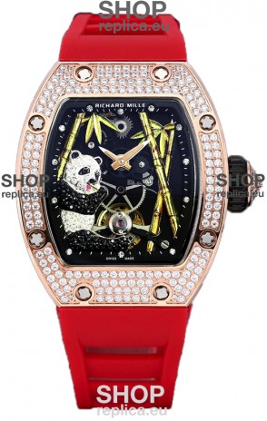 Richard Mille RM26-01 Tourbillon Panda Rose Gold Casing Swiss Movement Watch 