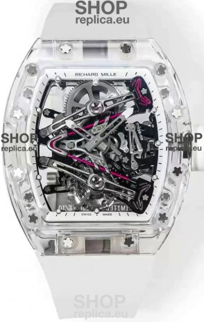Richard Mille RM38-02 Sapphires Bubba Watson White Rubber Tourbillon Movement 1:1 Mirror Replica
