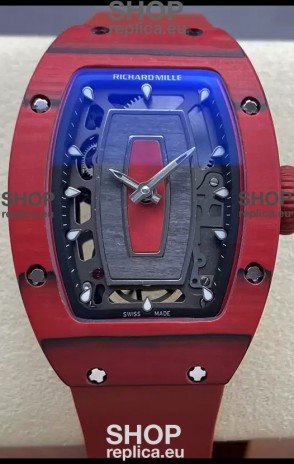 Richard Mille RM07 Red Carbon Casing 1:1 Superclone Swiss Replica Watch 