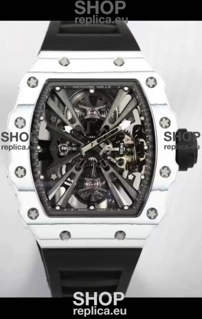 Richard Mille RM12-01 White Carbon Fiber Case Genuine Tourbillon Movement 1:1 Mirror Replica Watch