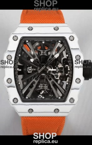 Richard Mille RM12-01 White Carbon Fiber Case Genuine Tourbillon Movement 1:1 Mirror Replica Watch