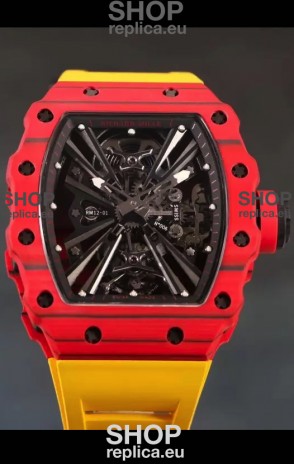 Richard Mille RM12-01 Carbon Fiber Case Genuine Tourbillon Movement 1:1 Mirror Replica Watch