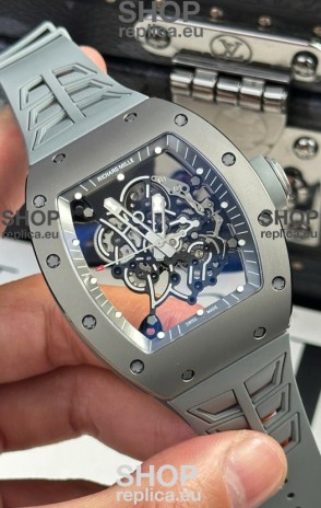 Richard Mille Super Clone RM055 Ceramic/Titanium Grey Casing with Genuine Tourbillon Watch 