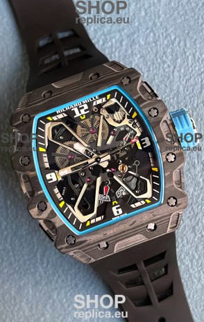 Richard Mille RM35-03 Rafael Nadal Edition Black Carbon Fiber Casing 1:1 Mirror Replica Watch in Black Strap