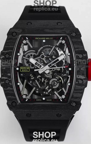 Richard Mille RM35-02 Rafael Nadal Carbon Fiber Casing with Genuine Tourbillon Super Clone Watch