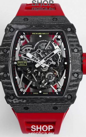 Richard Mille RM35-02 Rafael Nadal Carbon Fiber Casing with Genuine Tourbillon Super Clone Watch